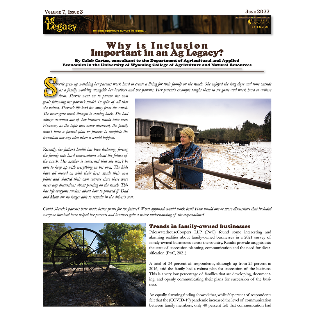 IMAGE: First page of our recent AG LEGACY newsletter post